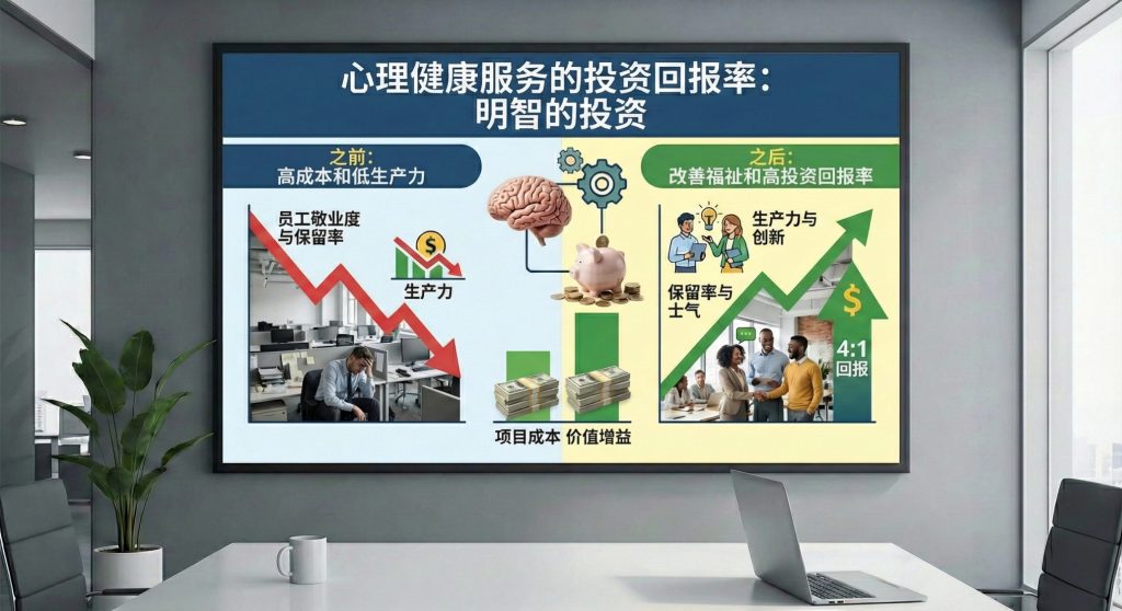心理健康服务对企业ROI投资回报率的影响图表